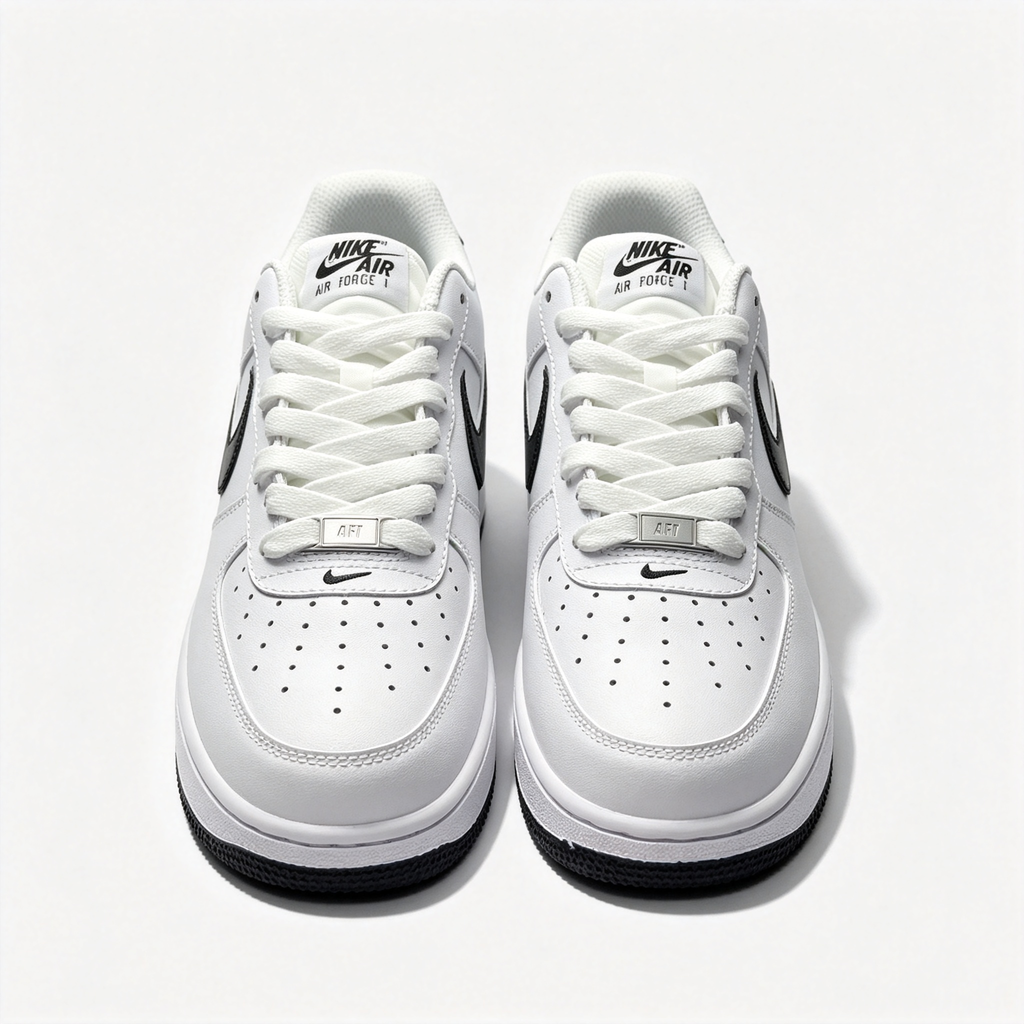 Nike Air Force 1 '07 Low 'Outline Swoosh' – White / Black Men's Sneaker