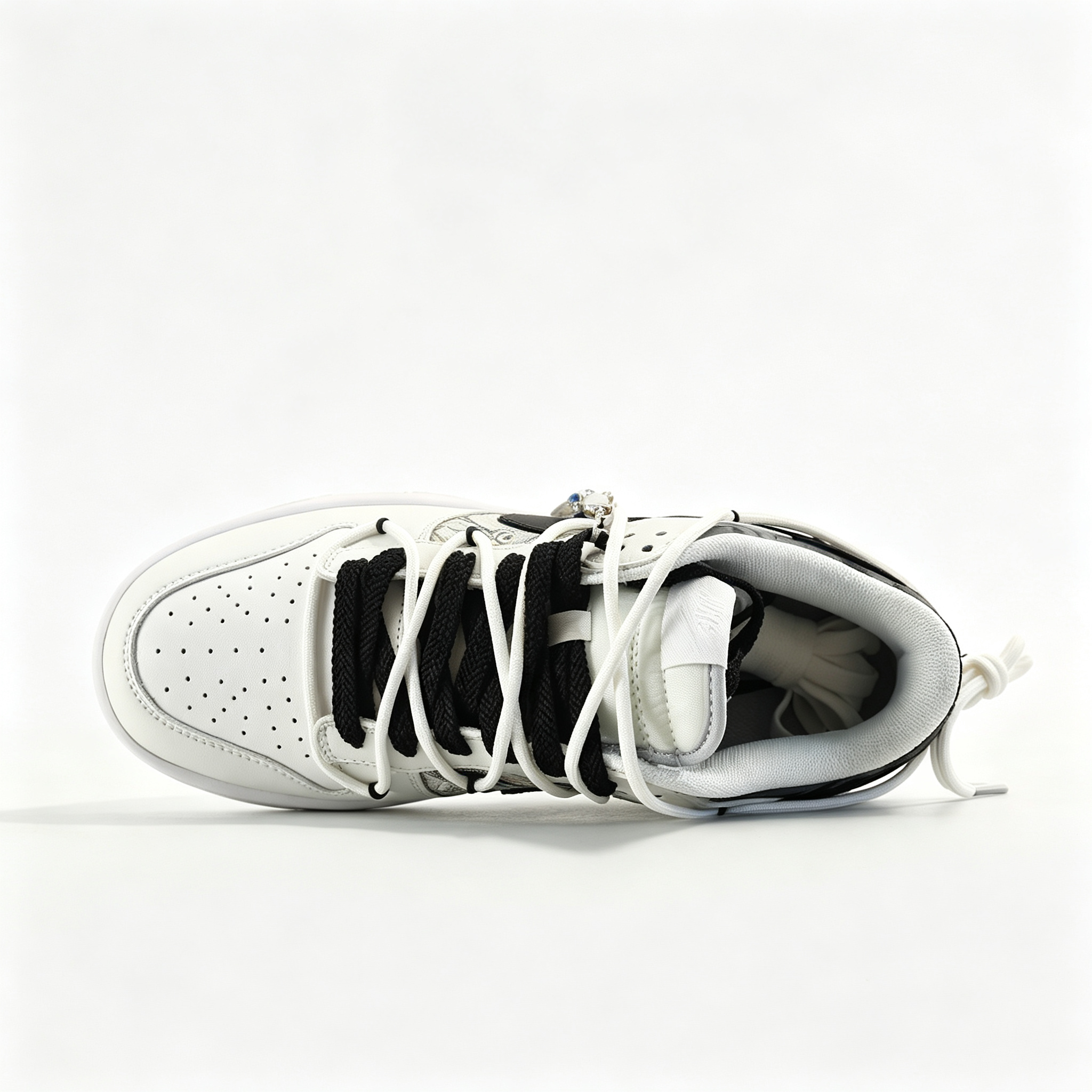 Nike Dunk Low 'Eastern' – Custom White & Black Chinese-Style Pattern Deconstructed Sneakers