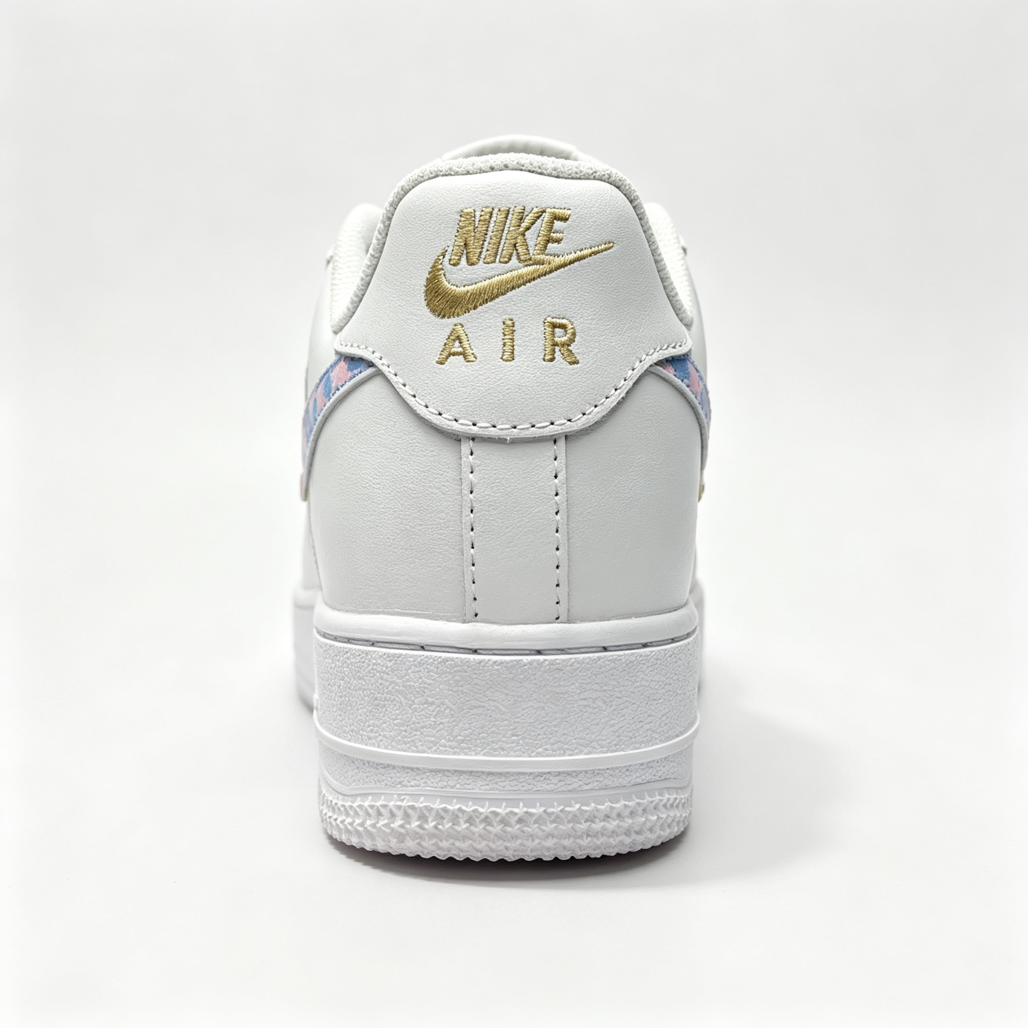 Nike Air Force 1 '07 Low Custom — Multi Mini Gold Swoosh | Pastel Camo