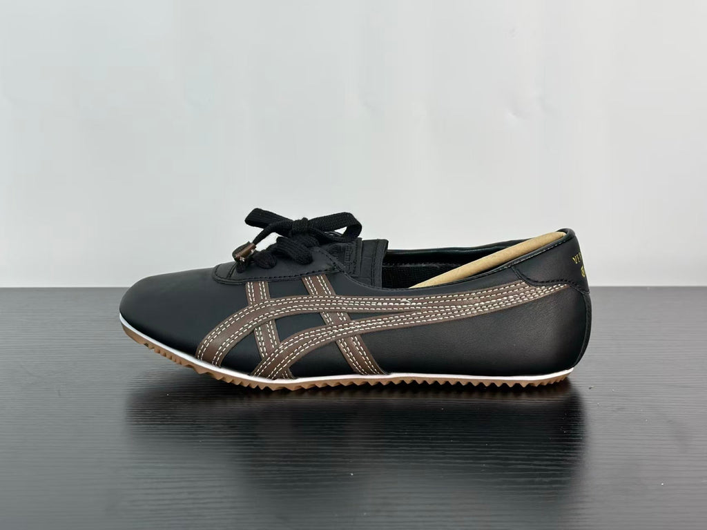 VERSACE × Onitsuka Tiger "Tai-Chi Sakura" Low-Top Sneakers | Black & Gold | Leather & Suede | EU 36–41.5