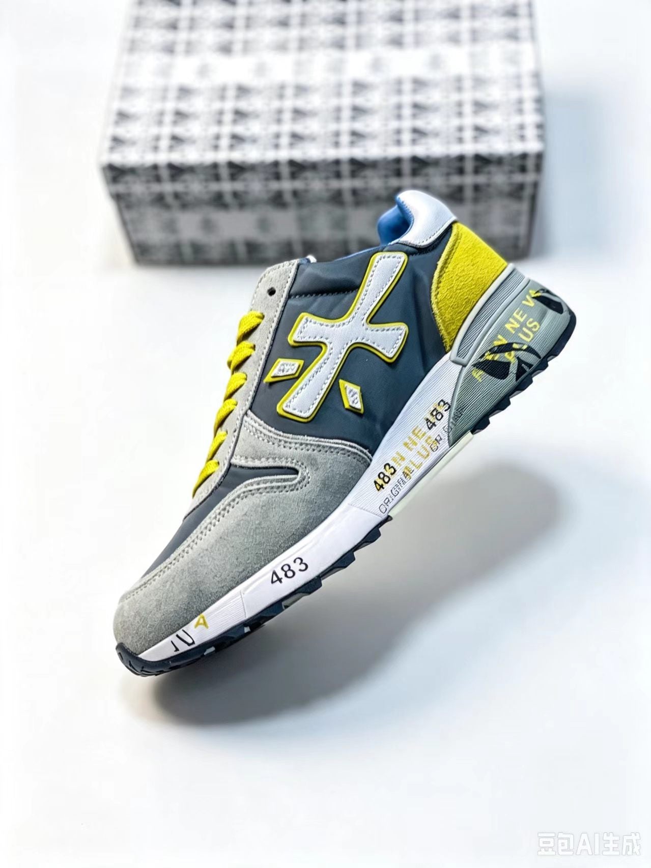 Premiata LANDER 483 Low-Top Sneakers | Union Jack Detail | EU 37–45