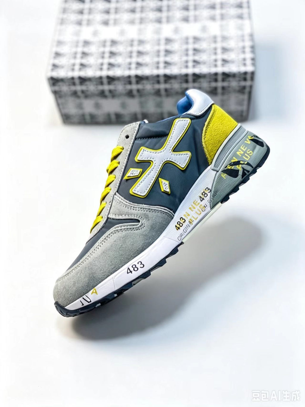 Premiata LANDER 483 Low-Top Sneakers | Union Jack Detail | EU 37–45