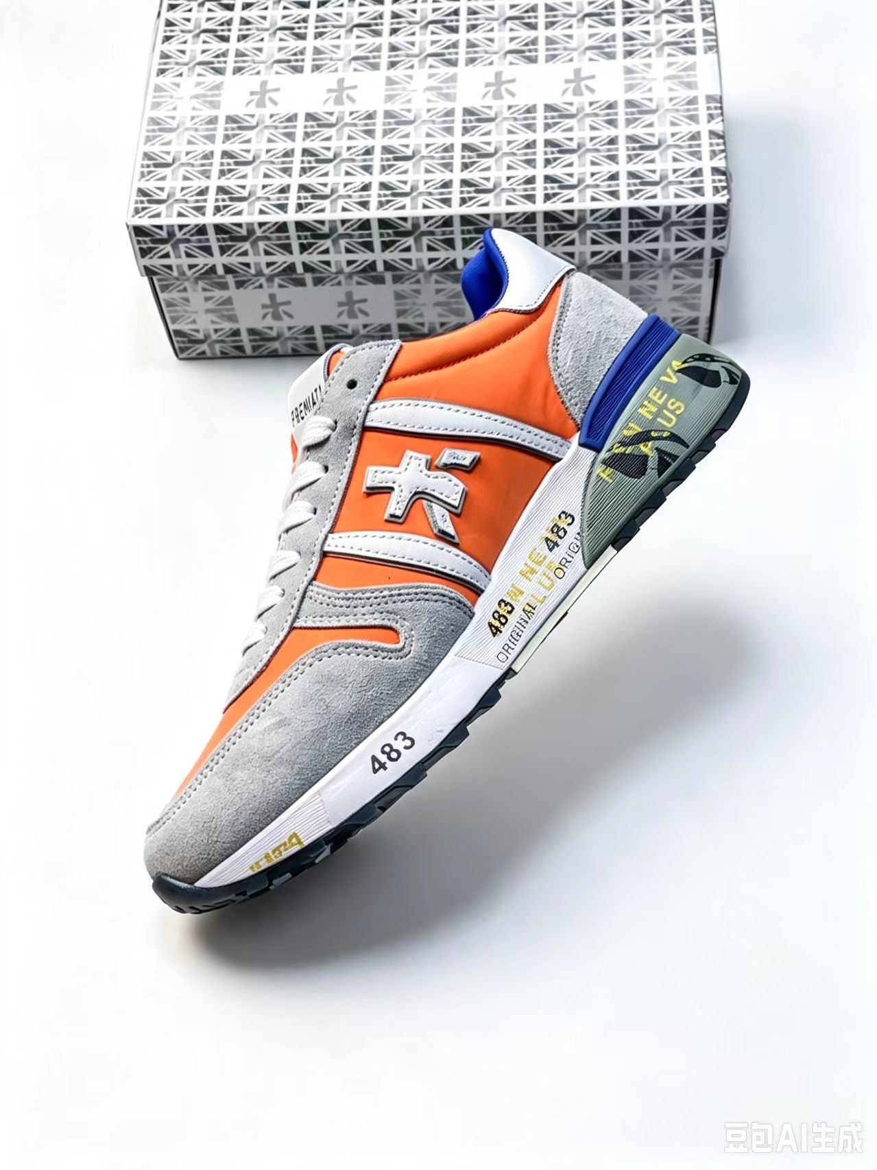 Premiata LANDER 483 Low-Top Sneakers | Union Jack Detail | EU 37–45