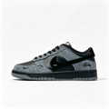 Nike Dunk Low 'Charcoal & Black' – Custom Printed Suede Sneakers