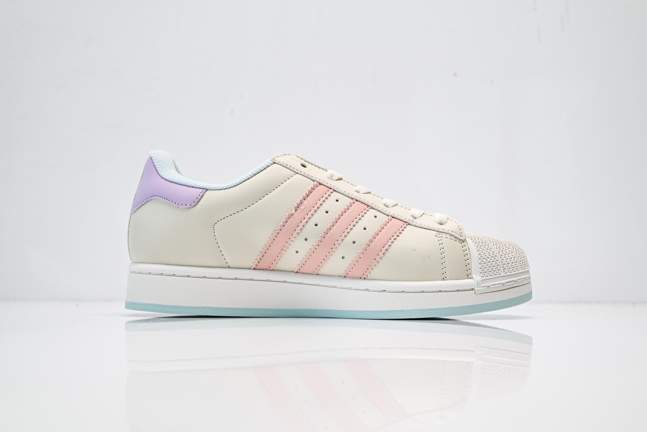 adidas Originals Superstar – Off-White Shell Toe with Pale Yellow, Lavender & Baby Blue Accents