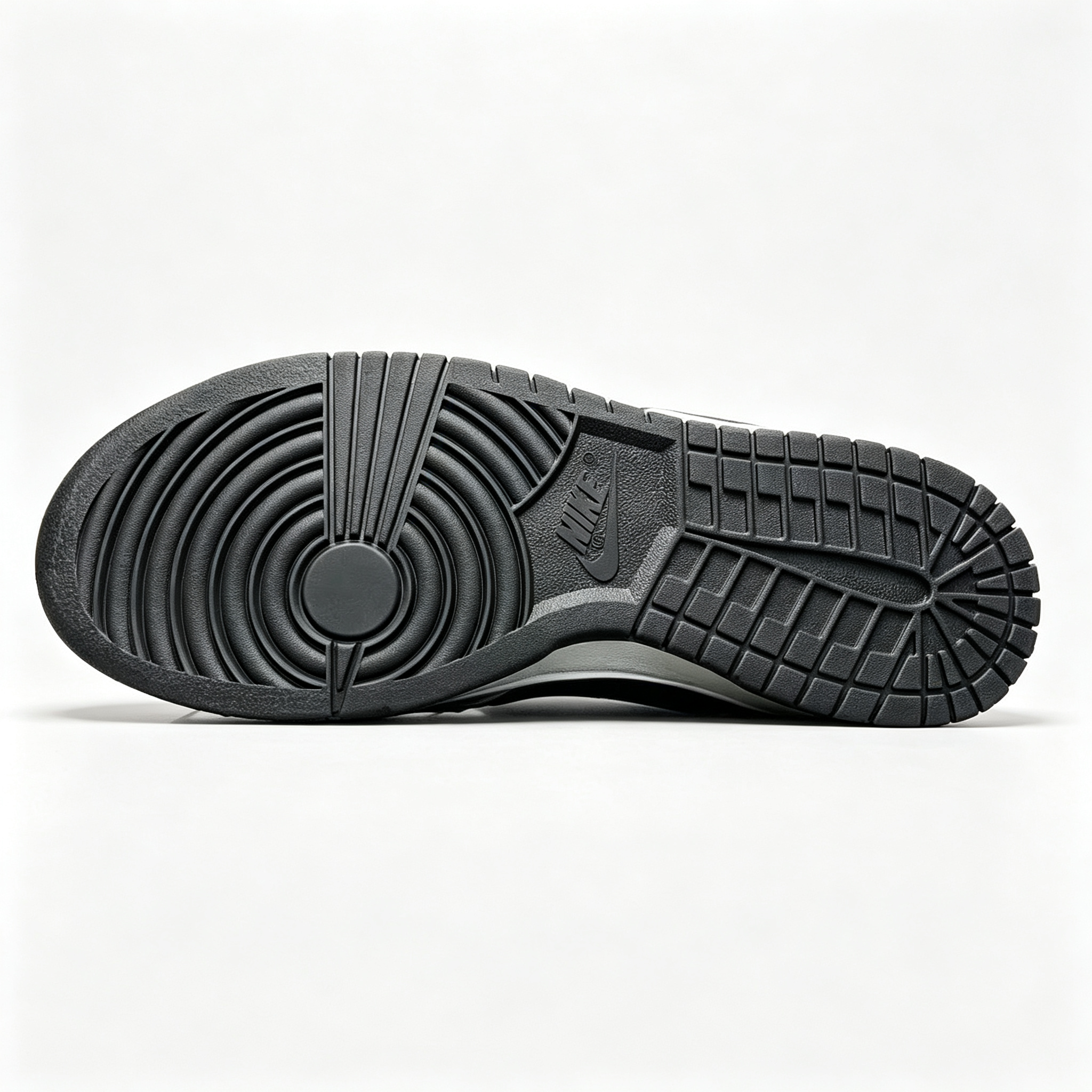 Nike Dunk Low 'Miracle' — Black & White with Light Blue Swoosh & Heel Print