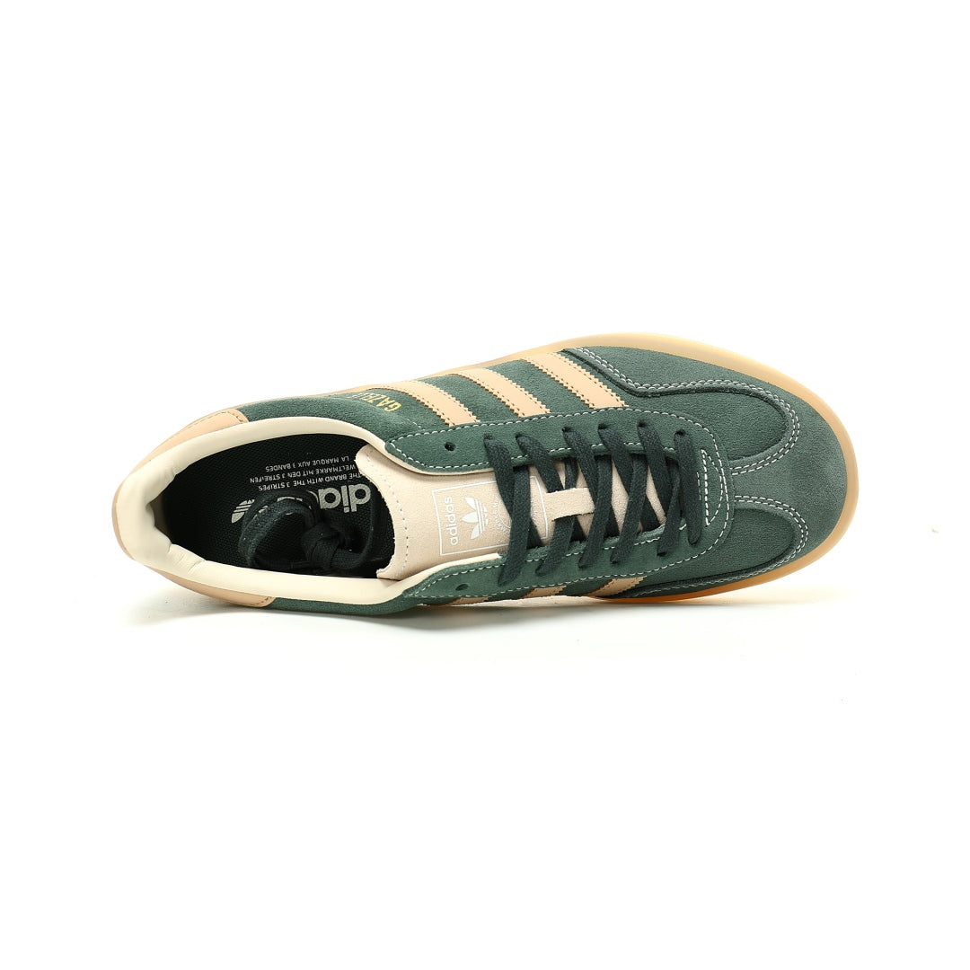 Adidas Originals Gazelle Indoor – Green / Beige Gum Suede Low-Top Sneakers