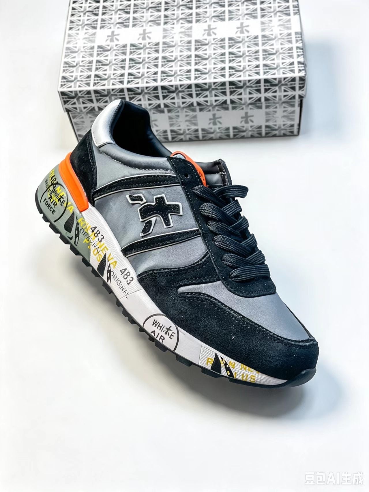 Premiata LANDER 483 Low-Top Sneakers | Union Jack Detail | EU 37–45
