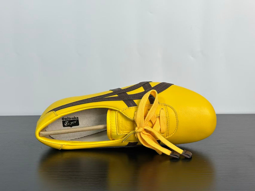 VERSACE × Onitsuka Tiger "Tai-Chi Sakura" Low-Top Sneakers | Yellow | Leather & Suede | EU 36–41.5