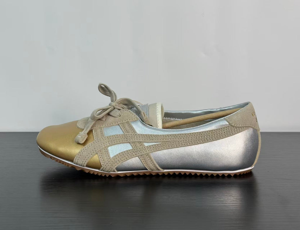 VERSACE × Onitsuka Tiger "Tai-Chi Sakura" Low-Top Sneakers | Leather & Suede | EU 36–41.5