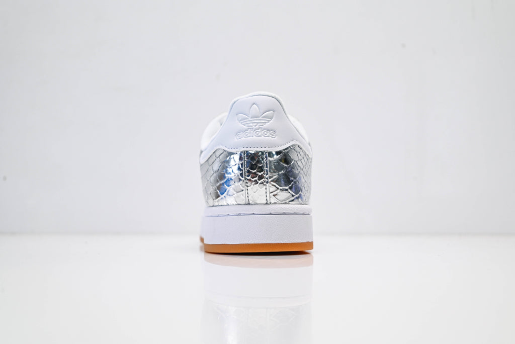 adidas Originals Superstar – Silver Snake-Embossed Upper with White 3-Stripes & Gum Shell Toe