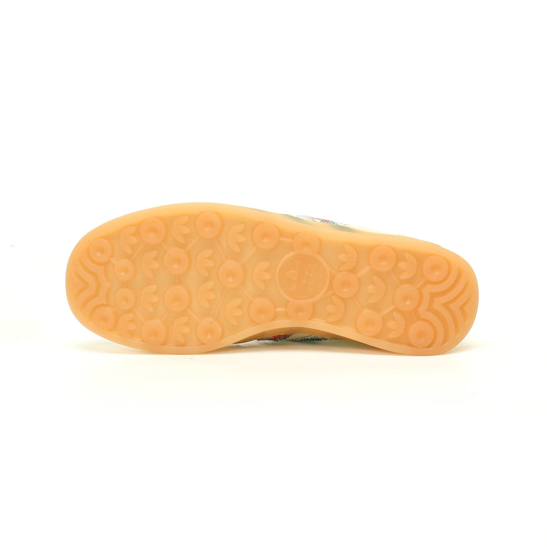 Adidas Originals Gazelle Indoor – Cream Floral Print Gum Sole Low-Top Sneakers