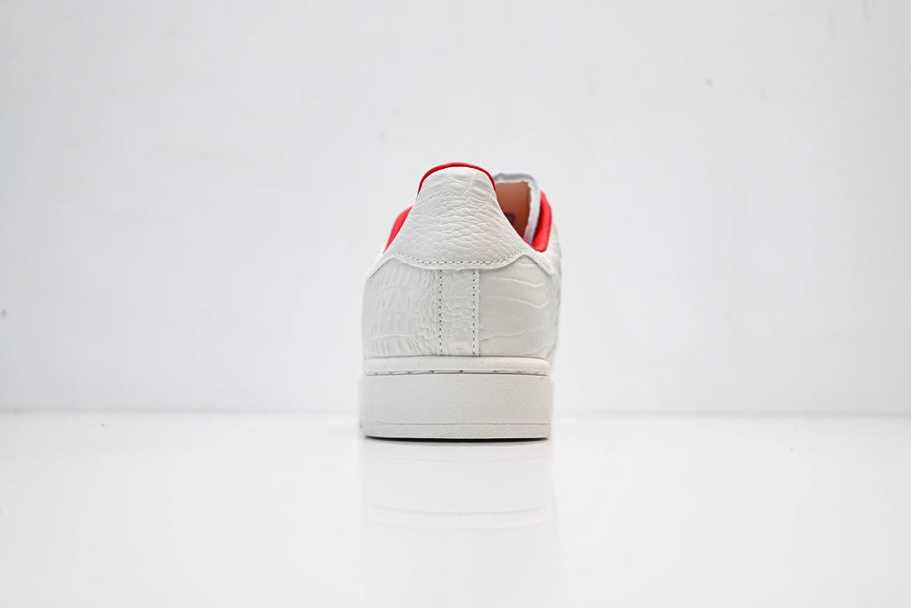 adidas Originals Superstar – White Croc-Embossed Upper with Red Lining & White Shell Toe