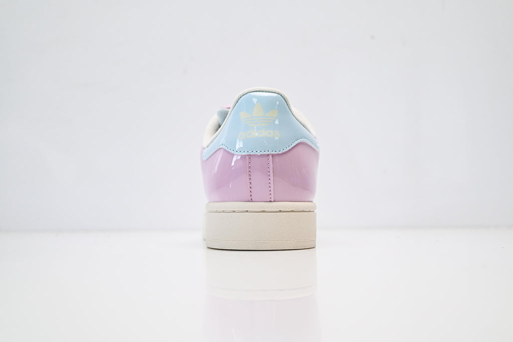 adidas Originals Superstar – Lilac Pink Patent & Baby Blue Heel with Off-White 3-Stripes Shell Toe