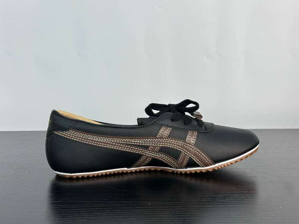 VERSACE × Onitsuka Tiger "Tai-Chi Sakura" Low-Top Sneakers | Black & Gold | Leather & Suede | EU 36–41.5