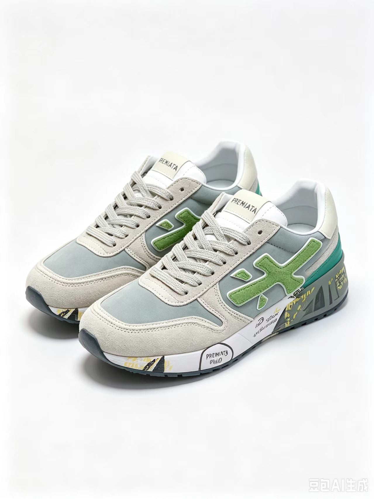 Premiata Retro Low-Top Sneakers | Light Green | Suede & Cowhide | EU 38–45