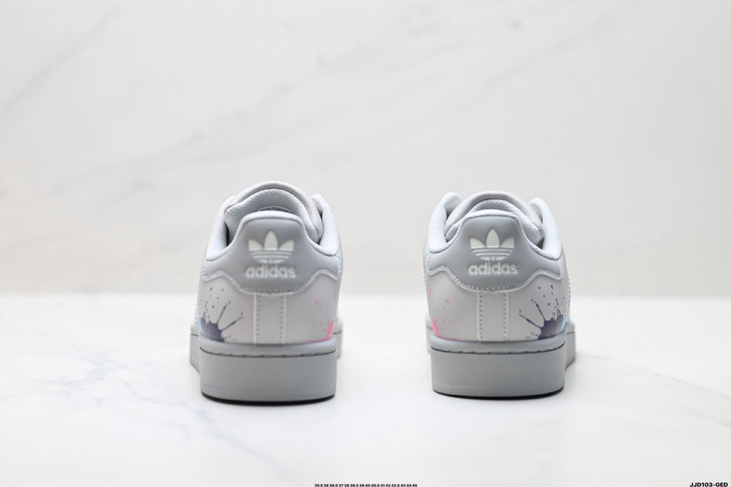 adidas Originals Superstar — Light Gray Multicolor Paint Splash | Shell Toe