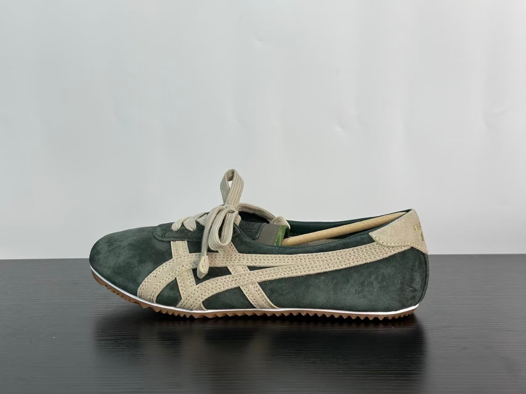 VERSACE × Onitsuka Tiger "Tai-Chi Sakura" Low-Top Sneakers | Olive Green | Leather & Suede | EU 36–41.5