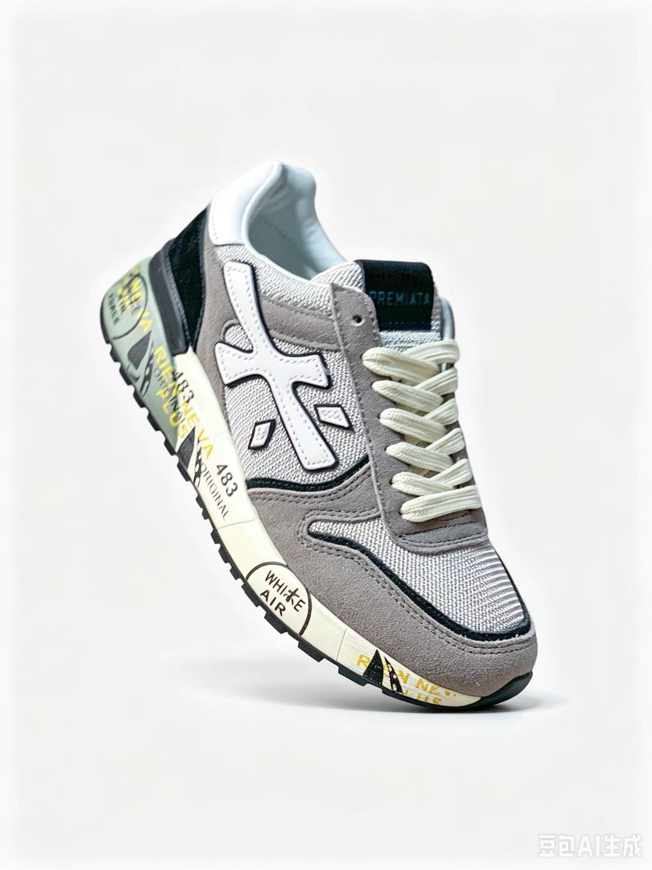 Premiata Retro Low-Top Sneakers | Grey & White | Suede & Cowhide | EU 38–45