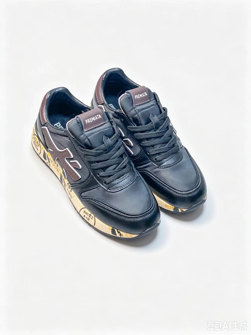 Premiata Retro Low-Top Sneakers | Black & Red | Suede & Cowhide | EU 38–45