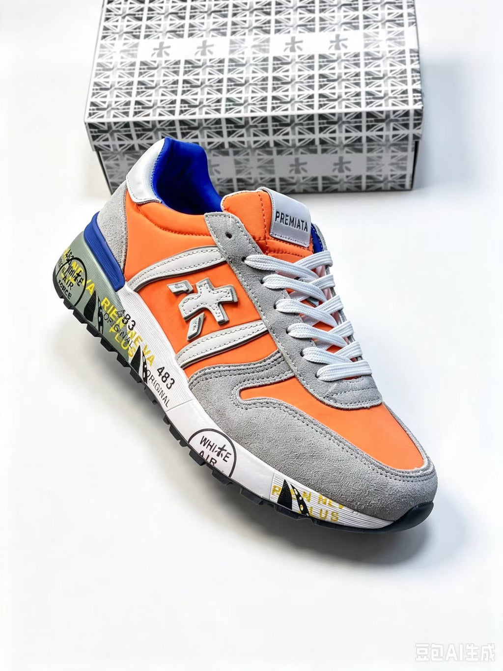 Premiata LANDER 483 Low-Top Sneakers | Union Jack Detail | EU 37–45