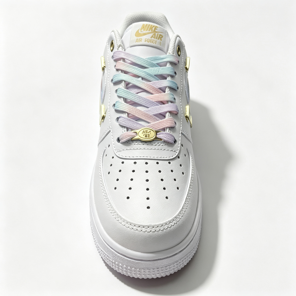 Nike Air Force 1 '07 Low Custom — Multi Mini Gold Swoosh | Pastel Camo