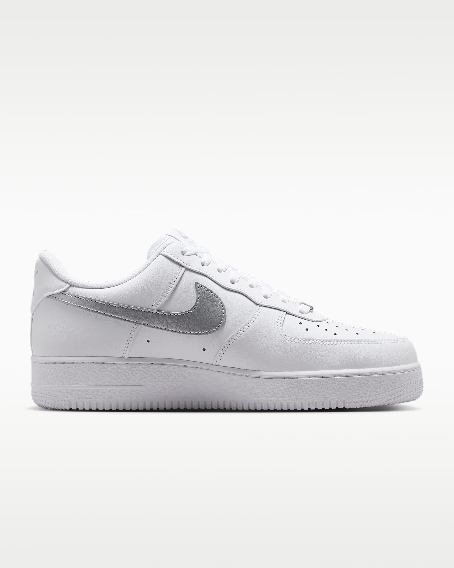 Nike Air Force 1 '07 White Silver Swoosh Sneakers