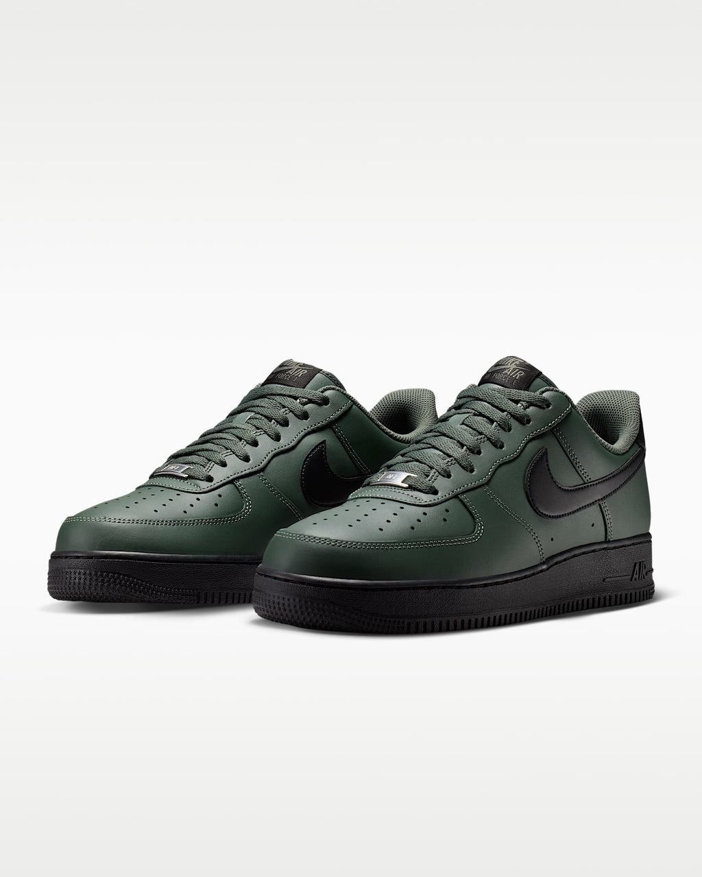 Nike Air Force 1 '07 Dark Green Black Swoosh Sneakers