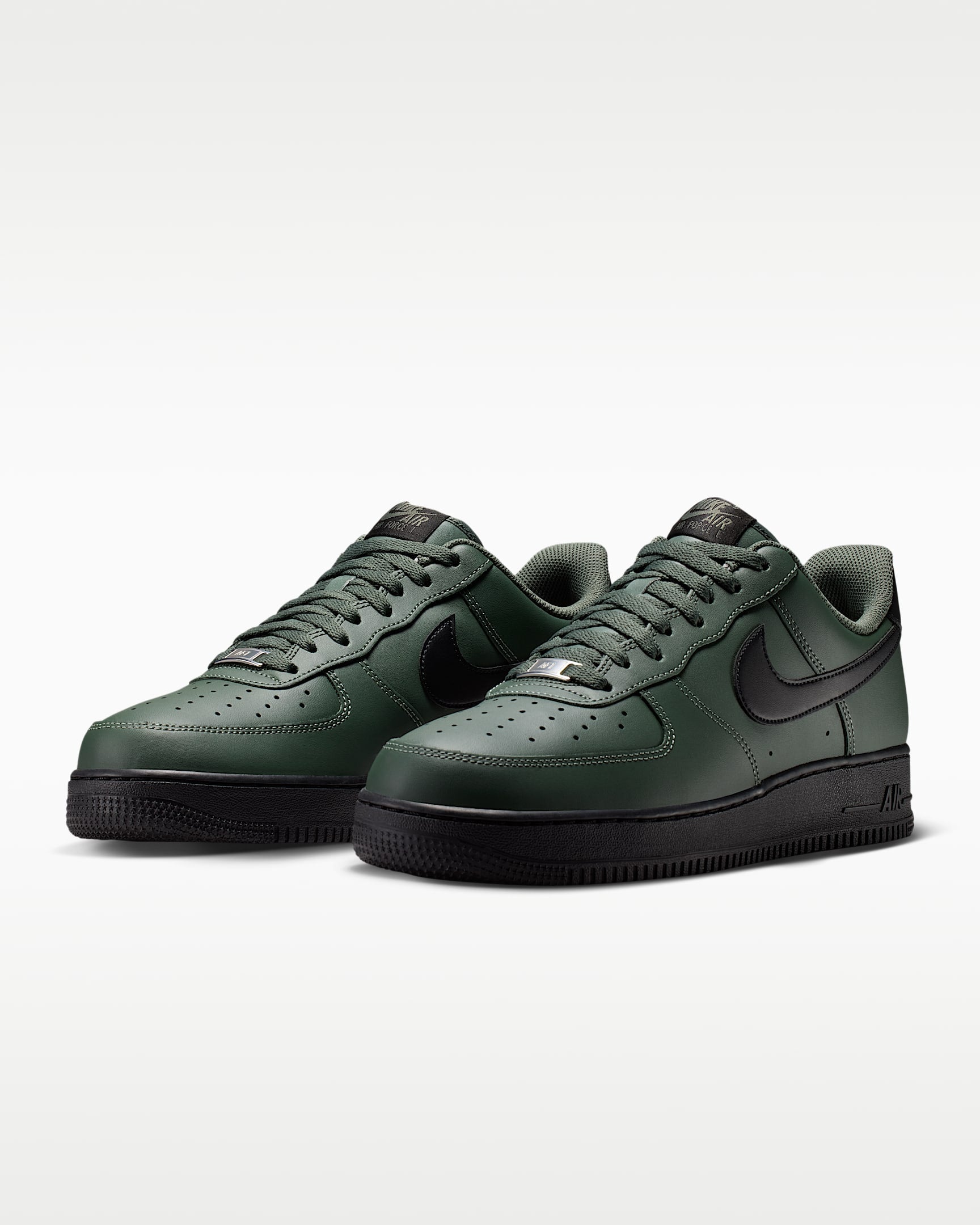 Nike Air Force 1 '07 Dark Green Black Swoosh Sneakers