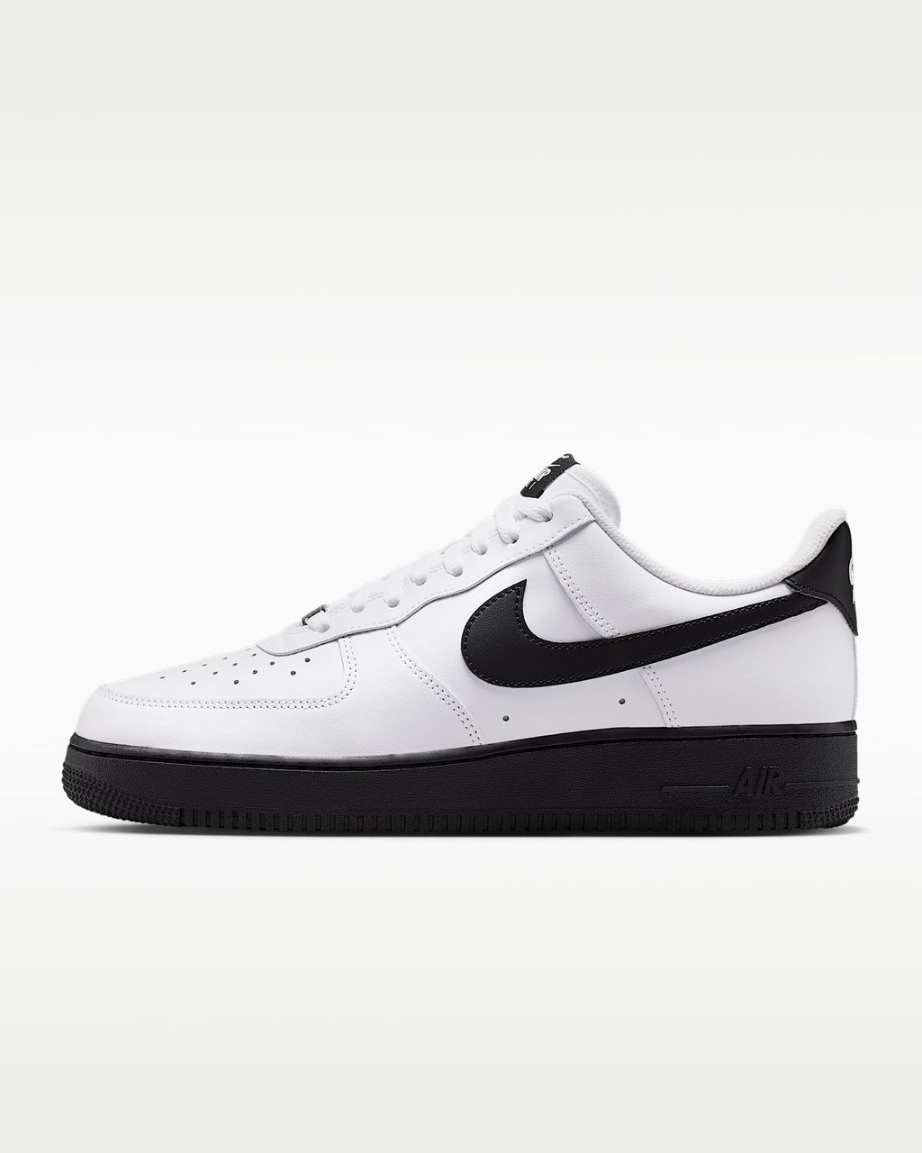 Nike Air Force 1 '07 White Black Swoosh Black Outsole Sneakers