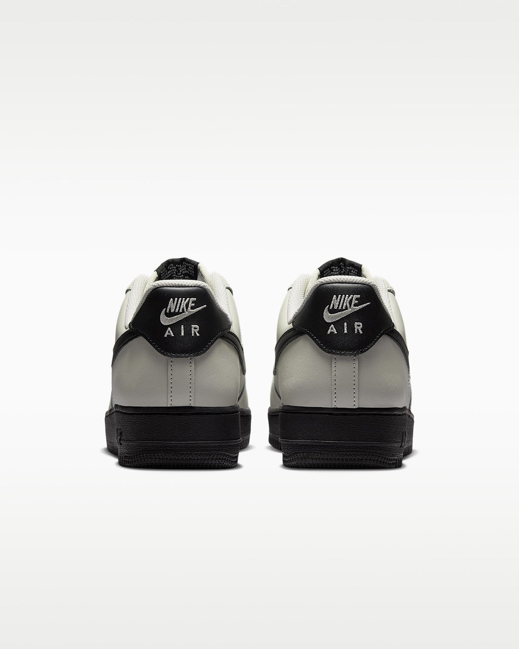 Nike Air Force 1 '07 Light Bone Black Swoosh Sneakers