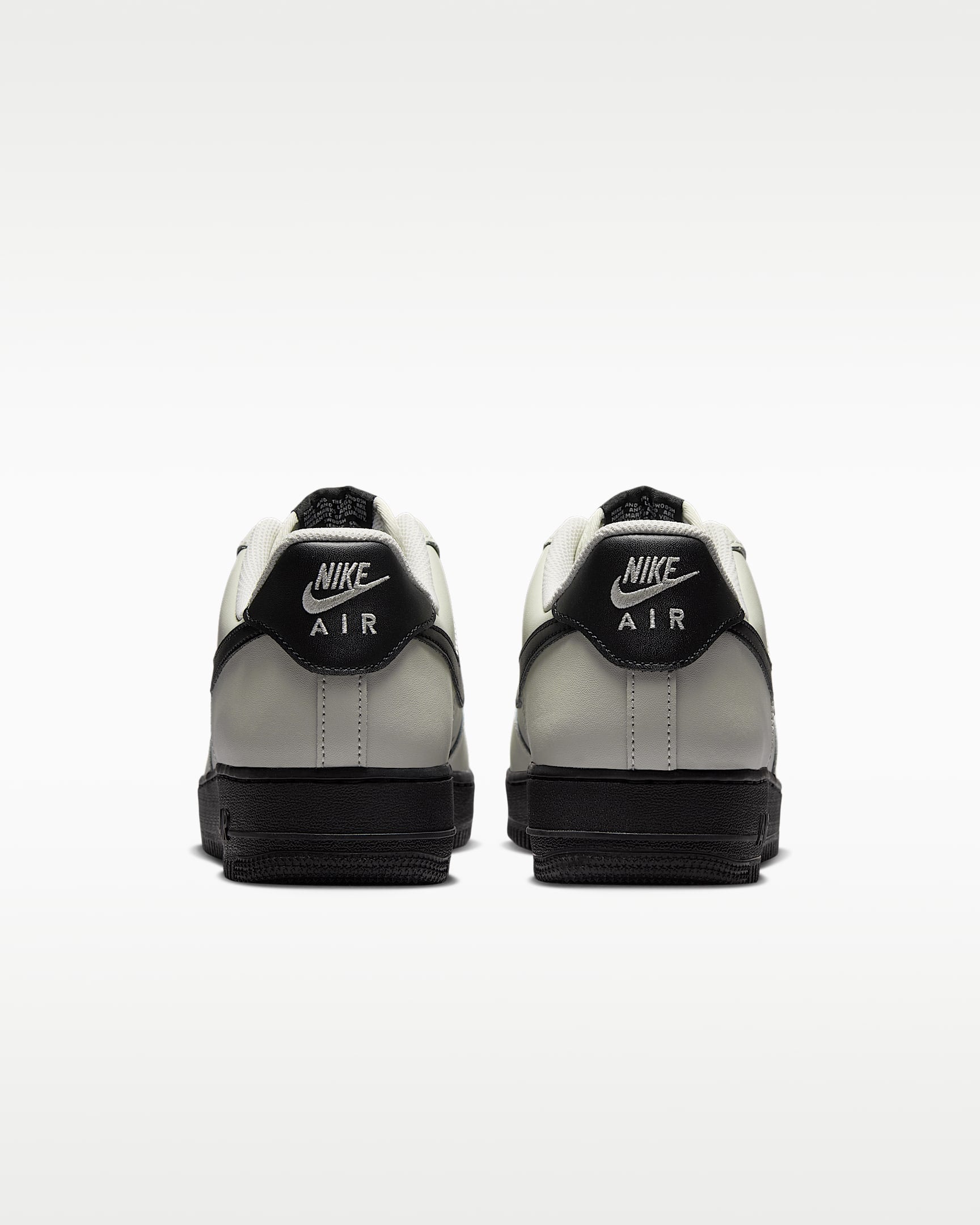 Nike Air Force 1 '07 Light Bone Black Swoosh Sneakers