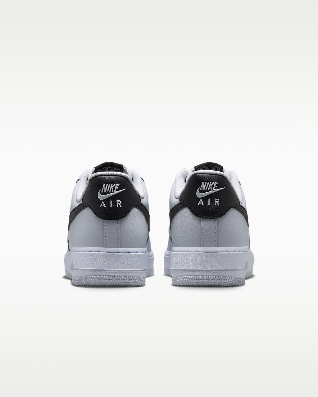 Nike Air Force 1 '07 Light Grey Black Swoosh Sneakers