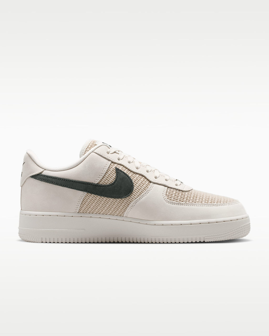 Nike Air Force 1 '07 Sail and Dark Green Mesh Sneakers