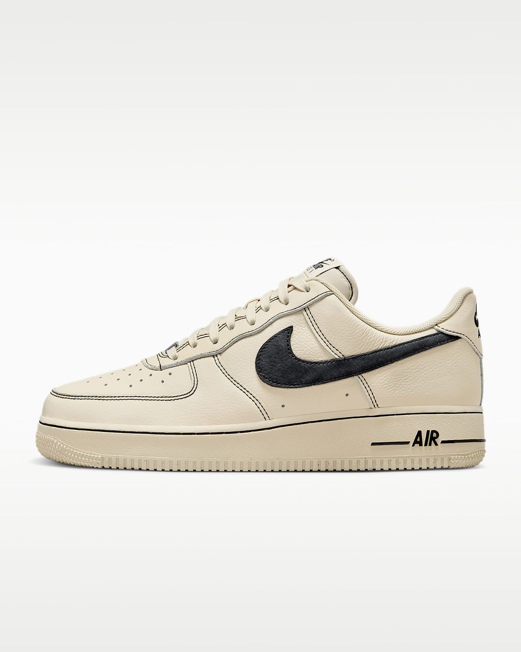 Nike Air Force 1 '07 Cream Black Contrast Stitching Sneakers