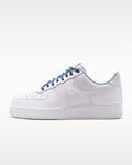 Nike Air Force 1 '07 White Woven Detail Blue Rope Laces Sneakers