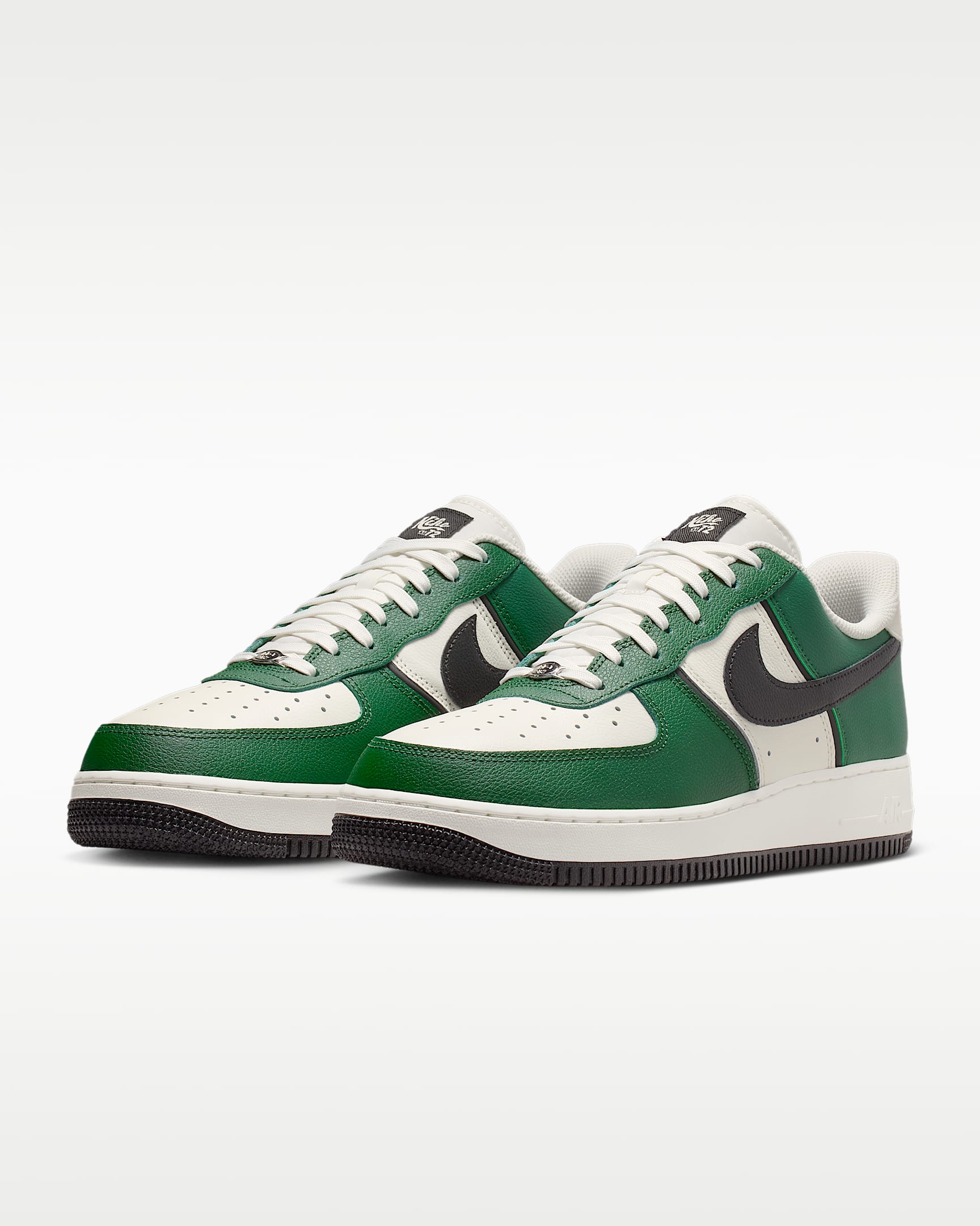 Nike Air Force 1 '07 Green Off-White Black Swoosh Sneakers