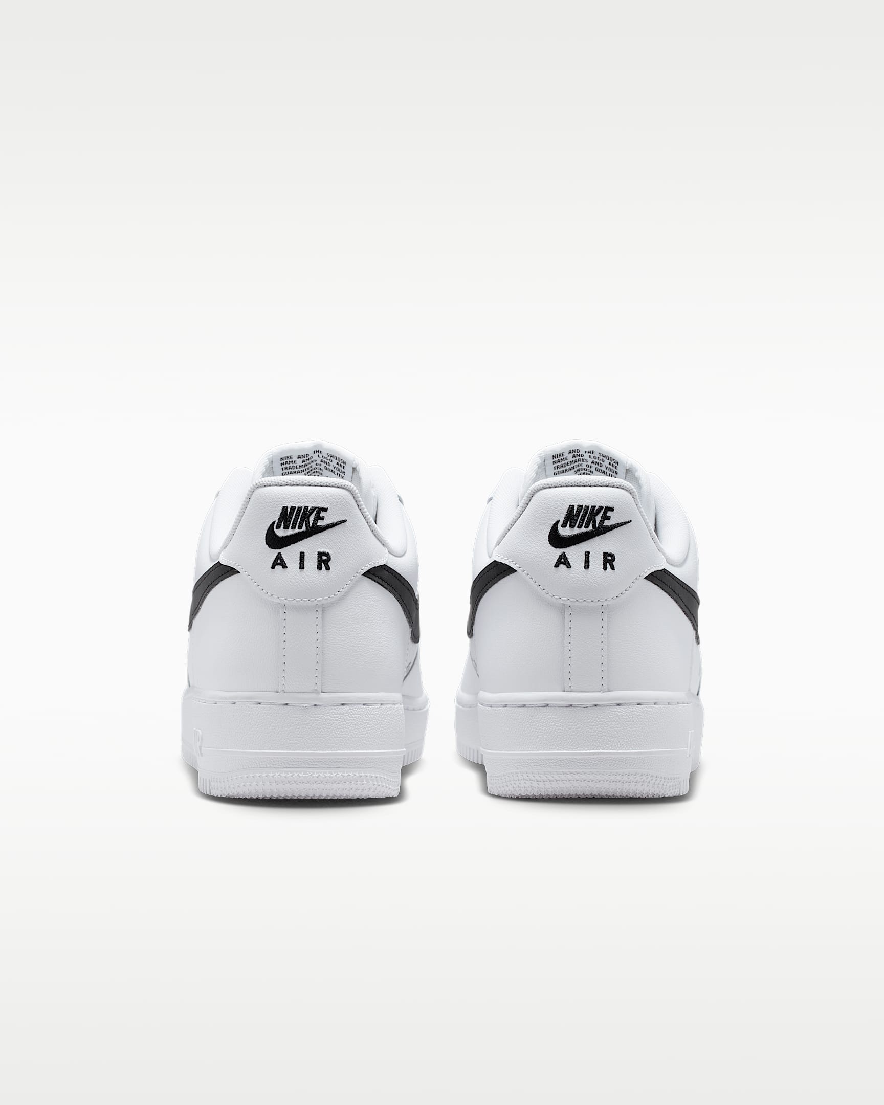 Nike Air Force 1 '07 LV8 White Grid Texture Black Swoosh Sneakers