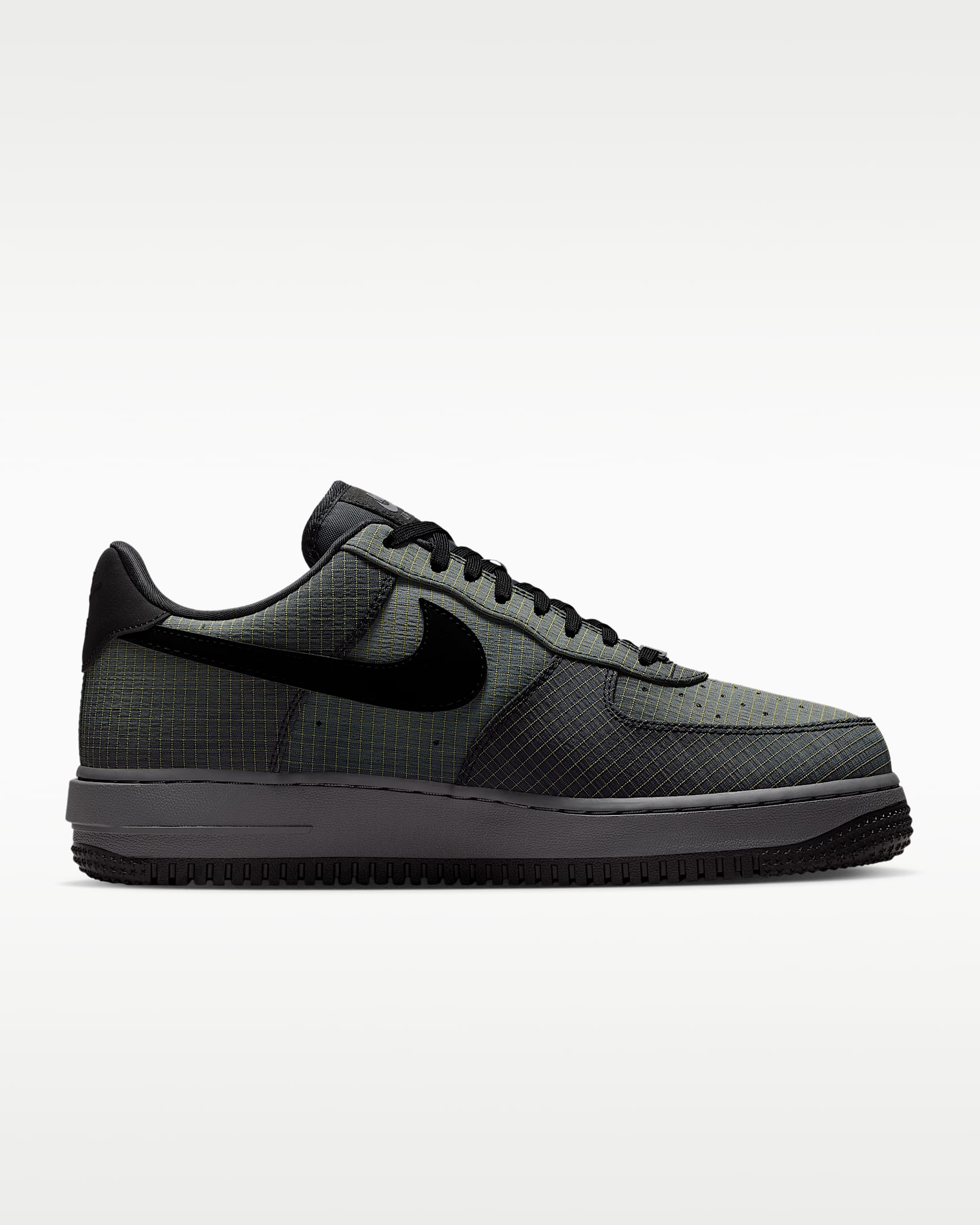 Nike Air Force 1 '07 Dark Grey Grid Fabric Vibram Outsole Sneakers