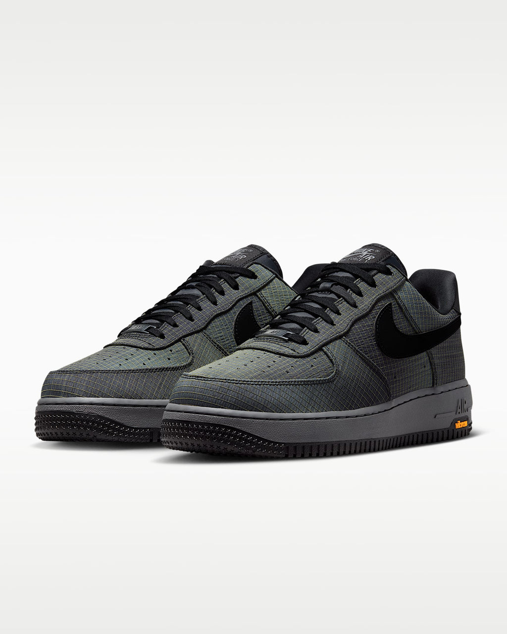 Nike Air Force 1 '07 Dark Grey Grid Fabric Vibram Outsole Sneakers