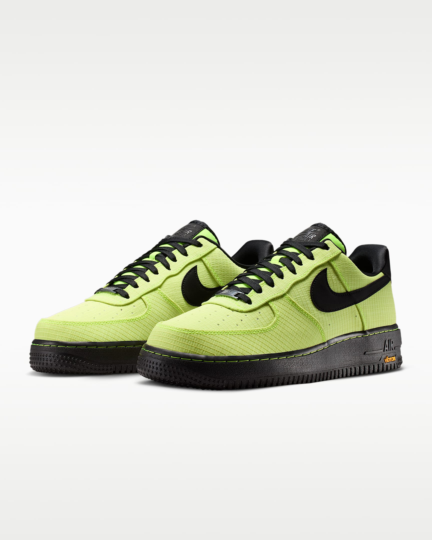Nike Air Force 1 '07 Volt Grid Fabric Vibram Outsole Sneakers