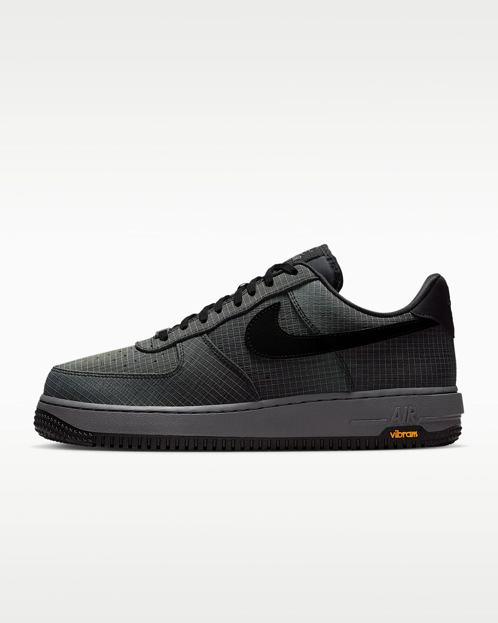 Nike Air Force 1 '07 Dark Grey Grid Fabric Vibram Outsole Sneakers