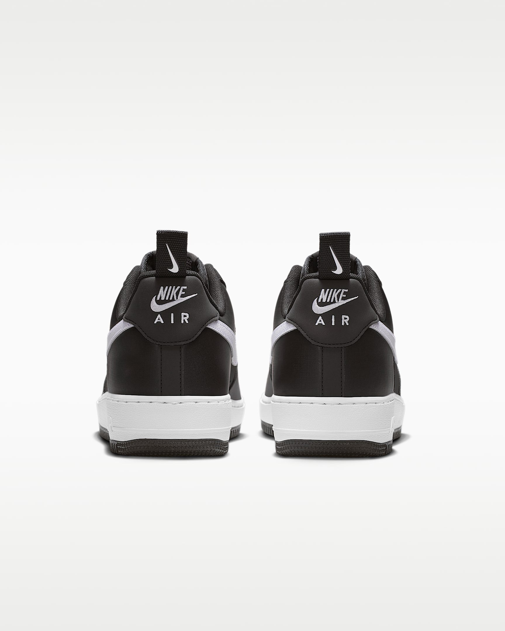 Nike Air Force 1 '07 Black White Mini Swoosh Sneakers