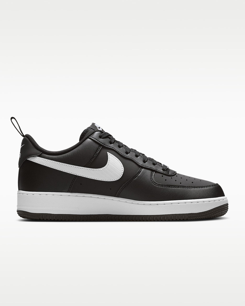 Nike Air Force 1 '07 Black White Mini Swoosh Sneakers