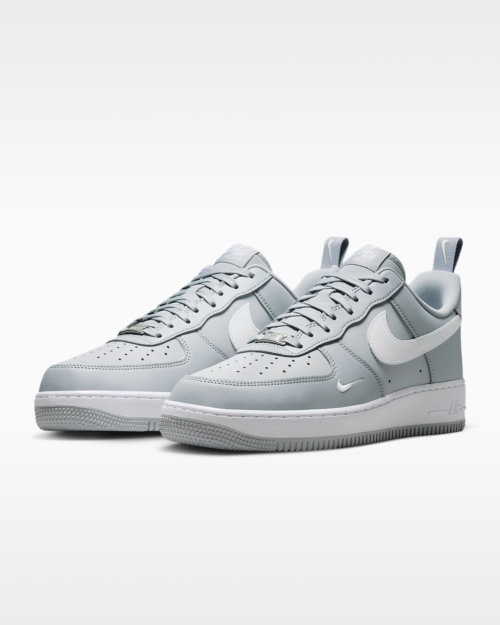 Nike Air Force 1 '07 Wolf Grey White Mini Swoosh Sneakers