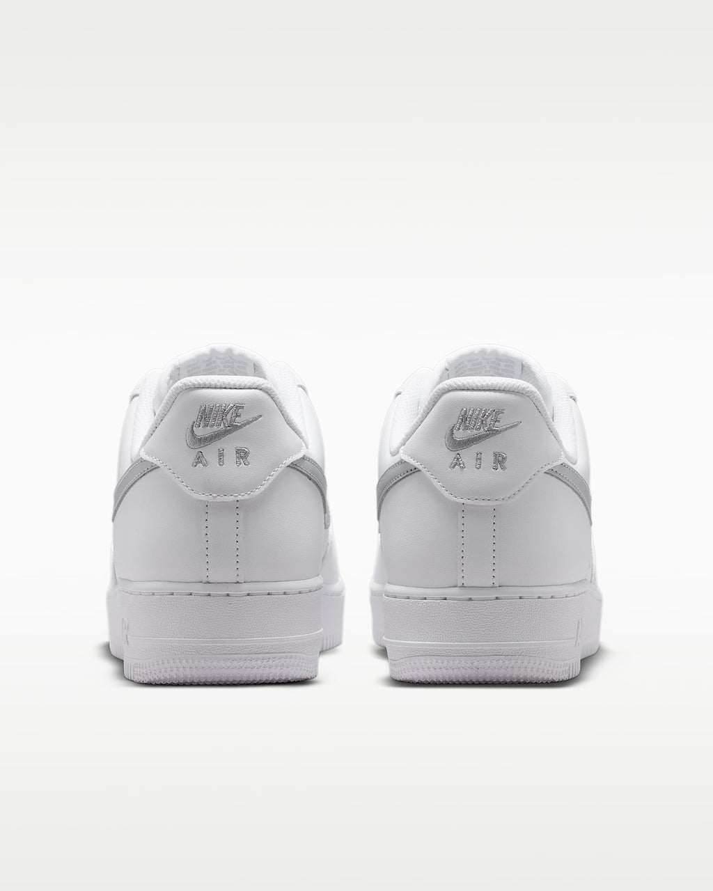 Nike Air Force 1 '07 White Silver Swoosh Sneakers