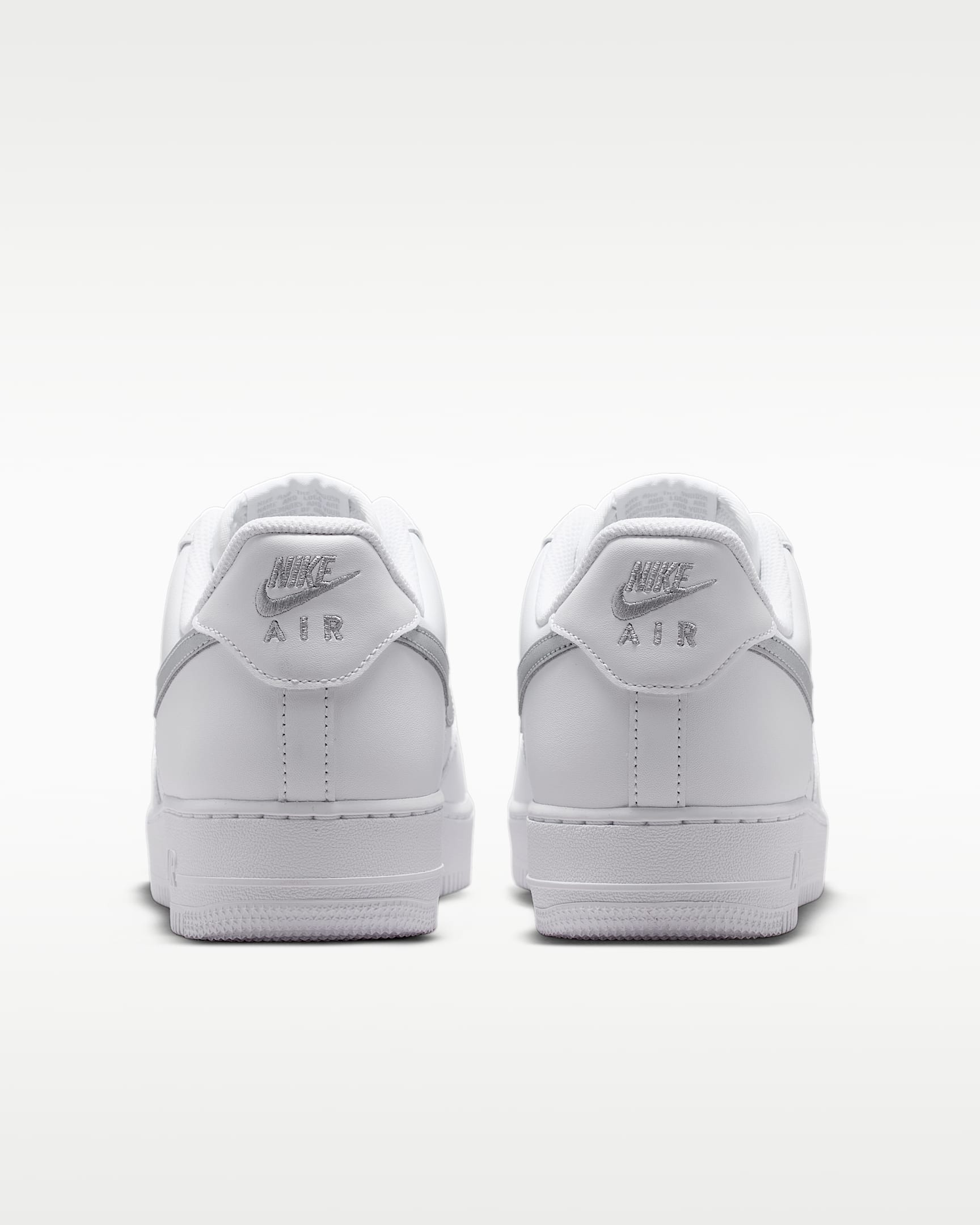 Nike Air Force 1 '07 White Silver Swoosh Sneakers