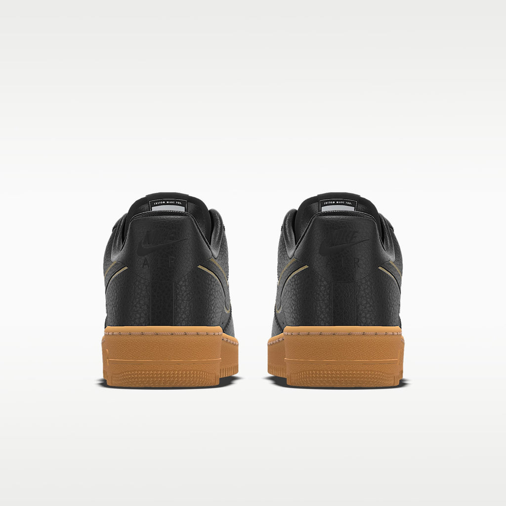 Nike Air Force 1 '07 Black Gold Outline Gum Sole Sneakers