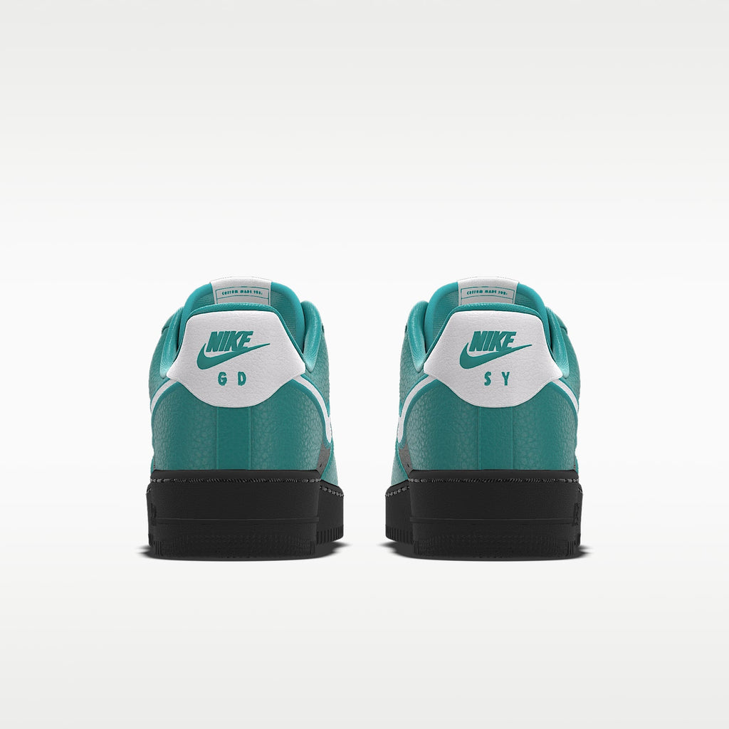 Nike Air Force 1 '07 Teal Dark Green White Swoosh Black Sole Sneakers