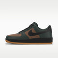 Nike Air Force 1 '07 Dark Green Brown Gum Sole Color-Block Sneakers